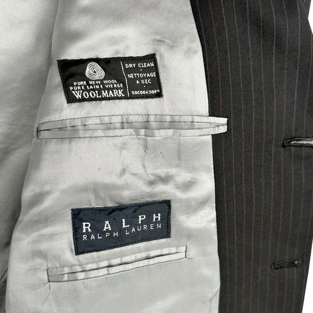 Ralph Lauren Blazer‎ Wool 3 Button Notched Lapel Single Breasted Jacket 46L
